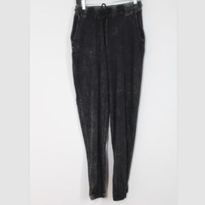 NWT Bagatelle XS Black Gray Dyed Cotton Pull On Jogger Pants Drawstring Pockets